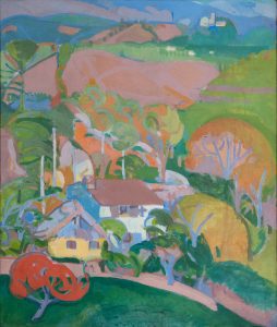 Gino Rossi, Paese asolano (Monfumo), 1912.Olio su tela, cm 71 × 59. Musei Civici di Treviso 
