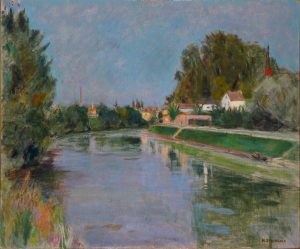 Nino Springolo, Il Sile d’autunno, 1935.Olio su tavola, cm 63,5 × 77,8. Musei Civici di Treviso 